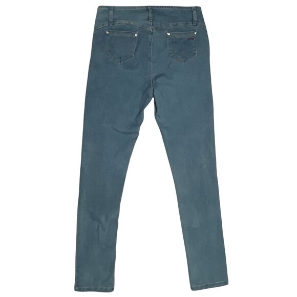 Y&F Stretch Women’s Sz 11/12 High Rise Curvy Fit Jeans Blue Rhinestone Buttons - Picture 16 of 16